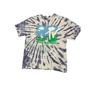 PACSun MTV T-Shirt Purple Blue TieDye Unisex Cow